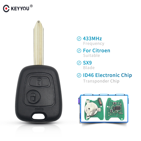 KEYYOU Car remote control Key 2 Buttons 433Mhz For Citroen Saxo Picasso Xsara Berlingo SX9 Blade ► Photo 1/6