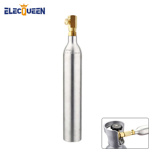 Soda Water Cylinder, 0.6L High Pressure Aluminum Bottle Soda Tank with Refill Soda Adapter Valve W21.8 or CGA320 ► Photo 1/6