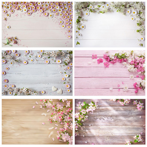 MEHOFOTO Vivid Color Wood Floor Flower Newborn Portrait Photo Background Customized Photographic Backdrops For Photo Studio ► Photo 1/6