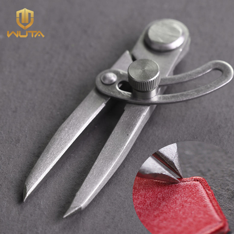 WUTA Stainless Steel Adjustable Spacing Compass Durable Leather Craft Regulation Tools Edge Creaser DIY Wing Divider Scriber 4