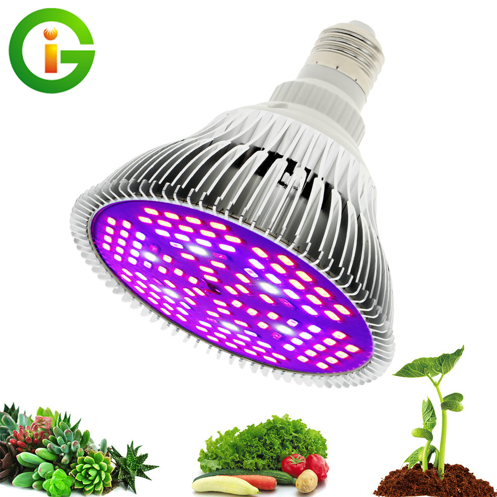 50W E27 Full Spectrum LED Grow Light Bulb Lamp For Hydroponics Plant Veg Flower 
