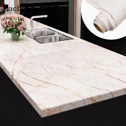 Marble Wallpaper Table Kitchen Cupboard Waterproof Wall Stickers Home Decor 