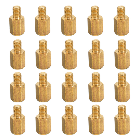 For PC Motherboard Mount 20Pcs M3 Brass Standoff Hexagonal Spacer 6+4mm PC PCB Board Copper Screws Stud Accessories Pohiks ► Photo 1/6