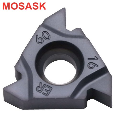 MOSASK 10pcs 16ER AG60 ZP10 60° Metric External Thread Processing Tungsten Threading Carbide Inserts ► Photo 1/6