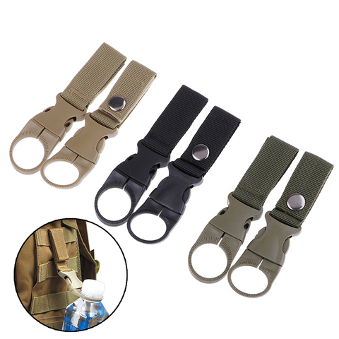 2pcs Water Bottle Holder Clip Multifunction Water Bottle Nylon Webbing Buckle Hook Climbing Carabiner Belt Backpack Hanger Hooks ► Photo 1/6