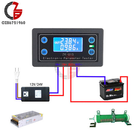 DC 5V-38V Digital Voltmeter Ammeter Car Voltage Current Meter Battery Tester Monitor Power Capacity Meter Charge Discharge ► Photo 1/6