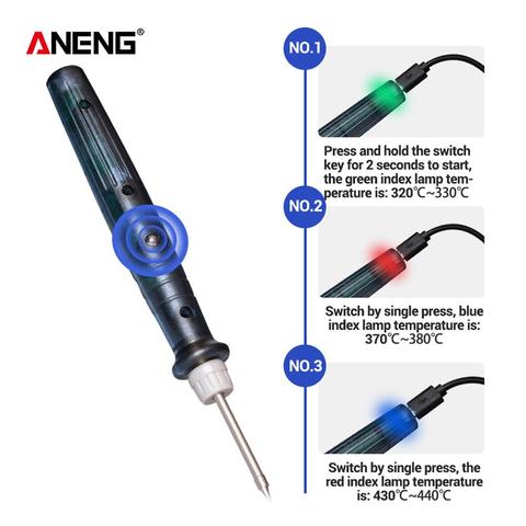 LT002 USB Adjustable Temperature Electric Soldering Iron 5V DC/8W Welding Solder Rework Station Heat Pencil Repair Tools ► Photo 1/6