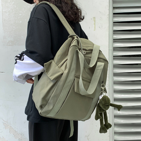 HOCODO New Solid Color Women'S Waterproof Nylon Backpack Simple School Bag For Teenage Girl Shoulder Travel Bag School Backpack ► Photo 1/6