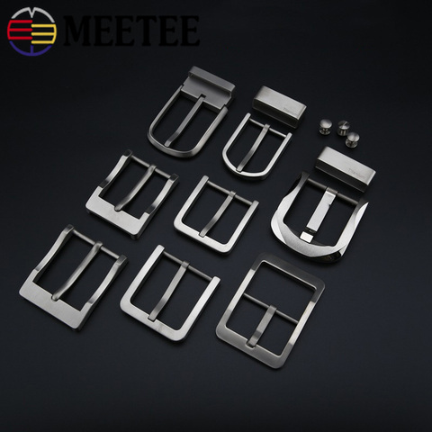 Meetee 1pc High-grade Pure Titanium Alloy Belt Buckle Anti-allergy Pin Buckle Belt Head Clip DIY Jeans Leathercrafts Accessories ► Photo 1/6