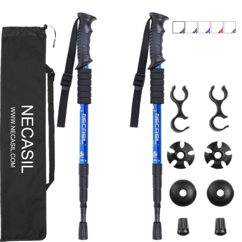 2pcs/lot walking stick Trekking poles telescopic baton nordic Aluminum ski camp hiking poles crutches walking cane north pole ► Photo 1/6