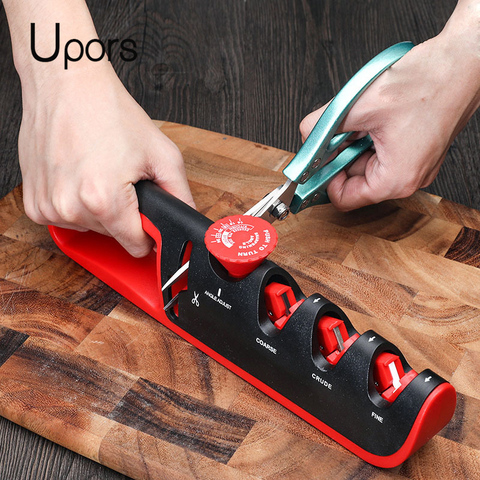 UPORS Knife Sharpener Professional 4 In 1 Kitchen knives grinder Scissors Sharpening stone Whetstone Angle Adjustable Sharpener ► Photo 1/6