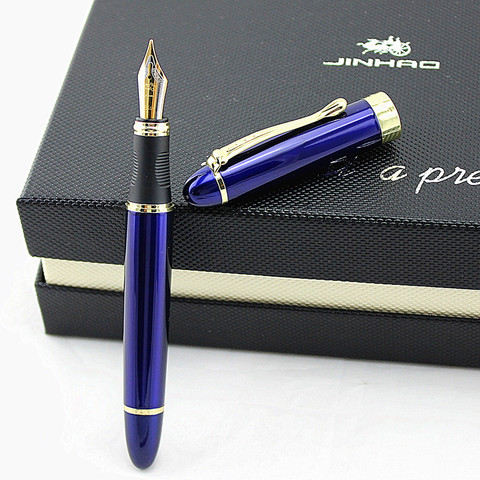 JINHAO X450 GLOSS BLACK 18KGP 0.7mm BROAD NIB FOUNTAIN PEN JINHAO 450 LUXURY BUSINESS PURPLE WINE GREEN GOLDEN 21 COLORS SELECT ► Photo 1/3