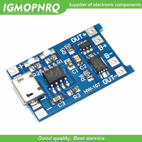 10pcs Micro USB 5V 1A 18650 TP4056 Lithium Battery Charger Module Charging Board With Protection Dual Functions 1A Li-ion ► Photo 1/1