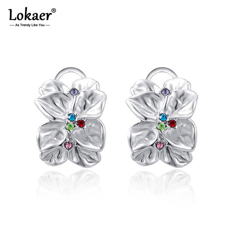 Lokaer Fashion CZ Crystal Flower Earrings For Women Girls Bohemia Style Summer Beach Party Earrings Jewelry L2022022420 ► Photo 1/4