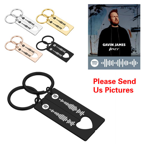 2Pcs Custom Spotify Code Keychain Keyring Scannable Playlist Song Clear Acrylic Song Keychain Gift for Friend ► Photo 1/6