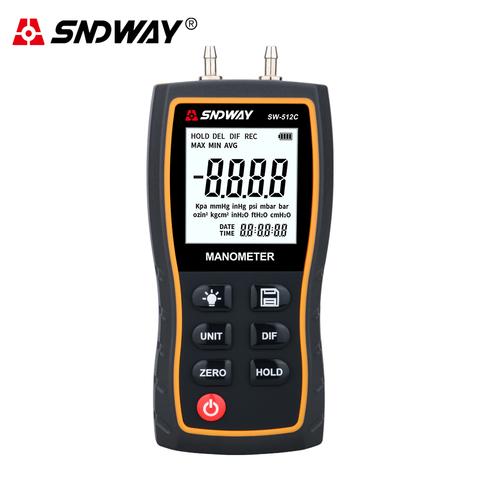 SNDWAY Digital Differential Manometer Hand-held Air Pressure Gauge Negative Vacuum Press Gauge Meter Monitoring Manometro ► Photo 1/6