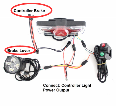 Electric Bike 48V Headlight Front Tail Rear Lights LED Night Lamp Flashing Spotlight Headlamp Cycling EBike Accessories Part ► Photo 1/6