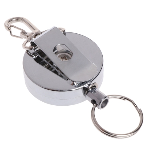 Fishing Zinger Retractor Key Ring Reel Holder Retractable Steel Cable Full Metal ► Photo 1/6