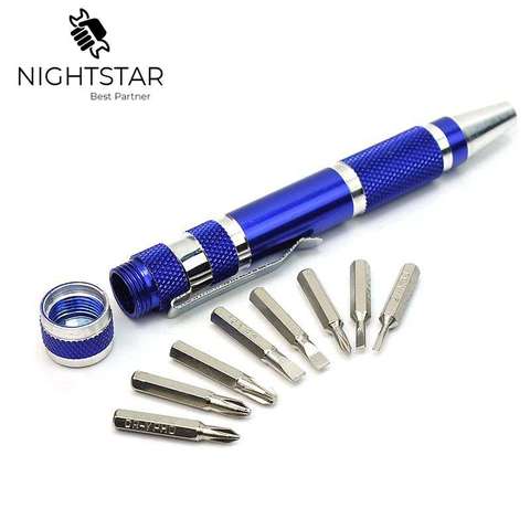 8 in1 Pen Style Portable Aluminium Alloy Precision Screwdriver Set Coil-jig-master Screwdriver Repair for E-Cigarette ► Photo 1/5