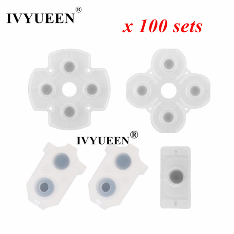 IVYUEEN 100 sets for PlayStation 4 PS4 Pro Slim Controller Silicone Conductive Rubber Adhesive Button Pad Keypad for Dualshock 4 ► Photo 1/6