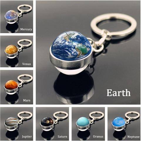 Pluto Uranus Neptune Planet Key Chain Solar System Earth Moon