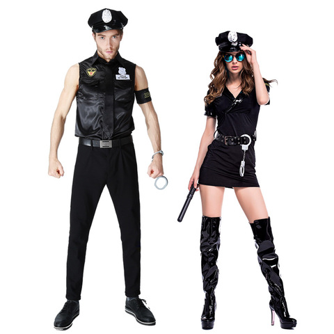 Umorden Adult Police Officer Policeman Costumes Cosplay for Men Women Couples Halloween Masquerade New Year Fantasia Dress ► Photo 1/6