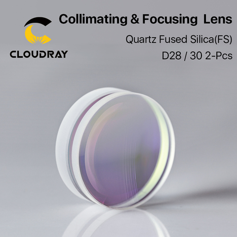Spherical Focusing Lens D28 D30 F75/100/125/150/155/200mm 2Pcs Quartz Fused Silica for High Energy Fiber Laser 1064nm ► Photo 1/6