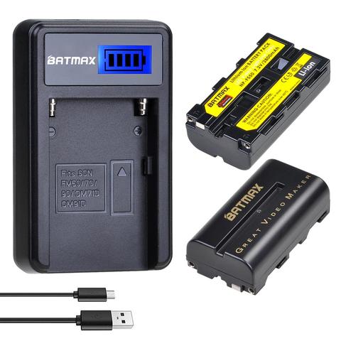 Batmax NP-F550 NP-F570 F550 F570 Battery+LCD USB Charger for Yongnuo Godox LED Video Light YN300Air II YN300 III YN600 Air L132T ► Photo 1/6