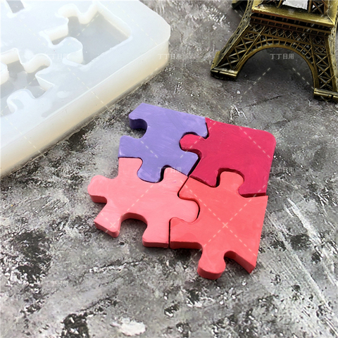 Puzzle Mold Silicone Fondant Cake Cupcake Candy Chocolate Decoration Baking Tool Moulds FQ3096 ► Photo 1/5