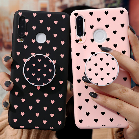 Foldable Phone Stand Case For Huawei P30 Lite P40 P20 P8 P9 P10 Mate 10 20 30 Lite 2017 Pro P Smart 2022 TPU Love Heart Cover ► Photo 1/6