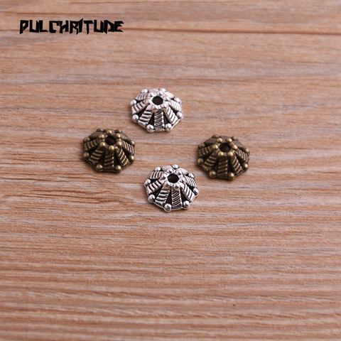  60pcs 5*11*11mm Two Color Bead Caps Charm Hollow MINI Flower Pendants Jewelry Accessories DIY Receptacle Charms ► Photo 1/5