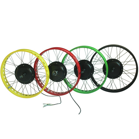26in Fat Ebike Rear Wheel Black/Red/Yellow/Green Snow Electric Bicycle Converts Rear Wheel Replacement with 36/48V DC Hub Motor ► Photo 1/6