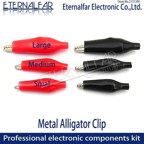 28MM 35MM 45MM Large Medium Smal Metal Alligator Clip Crocodile Electrical Clamp Testing Probe Meter Black Red with Plastic Boot ► Photo 1/4