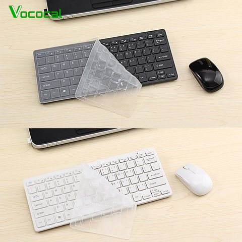 Vococal Ultra Slim Silent Wireless 2.4GHz Mini Keyboard and Mouse Set w/USB Bluetooth Receiver for PC Tablet Android TV Laptop ► Photo 1/6