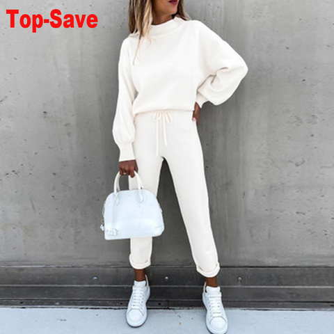 High Quality Elegant Casual Lounge Wear Plus Size Tracksuit Women Jogging  Two Piece Pants Set Autumn Chandal Loose Suits Outfits - Price history &  Review, AliExpress Seller - Top-Save Official Store