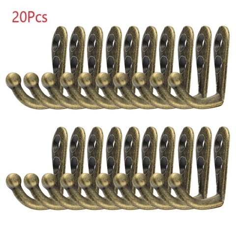 20pcs Wall Mounted Hook Single Robe Coat Hat Holder Vintage Key Hanger Hanging Hook Storage for bedrom bathromm door back ► Photo 1/6