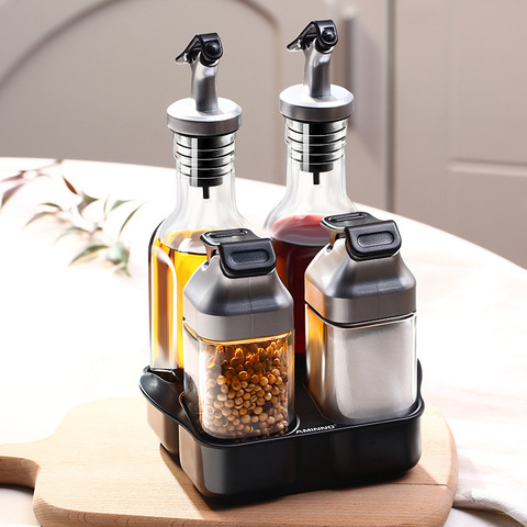 YOMDID 5pcs Seasoning Bottle Set Creative Pepper Salt Sauce Containers Useful Condiments Storage Bottle especieros para cocina ► Photo 1/6