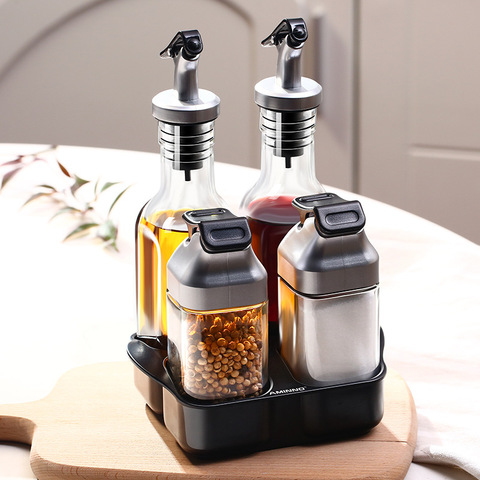 YOMDID 5pcs Seasoning Bottle Set Creative Pepper Salt Sauce Containers Useful Condiments Storage Bottle especieros para cocina ► Photo 1/6