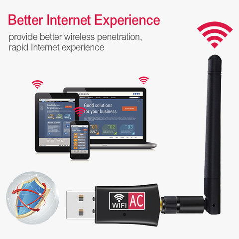 USB computer fast Wireless 600Mbps WiFi 2.4G+5GHz Dual Band AC Wifi Antenna 802.11a/b/g/n Adapter powerful Wi-Fi Network Card ► Photo 1/5