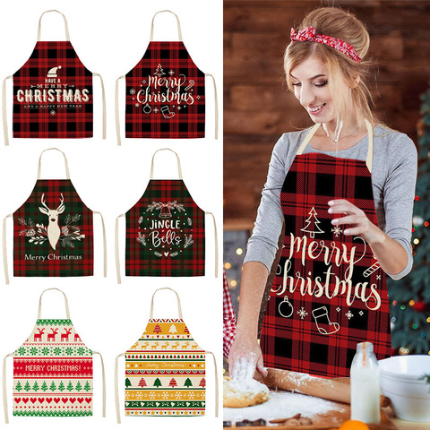 Linen Merry Christmas Apron Christmas Decorations for Home Kitchen Accessories Natal Navidad 2022 New Year Christmas Gifts ► Photo 1/6