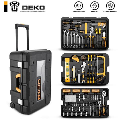 DEKO 258 Pcs Tool Set with Rolling Tool Box Metric Socket Wrench Hand Tool Kit Storage Case Socket Wrench Screwdriver Knife ► Photo 1/6