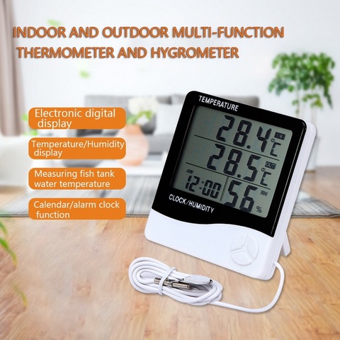 Oauee Digital LCD Thermometer Hygrometer Electronic Temperature Humidity Meter Weather Station Indoor Outdoor Tester HTC-2 ► Photo 1/6