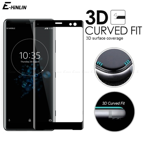 3D Curved Edge Full Cover Tempered Glass For Sony Xperia XZ3 XZ2 XZ1 Compact Premium XA1 XA2 Plus Ultra Screen Protector Film ► Photo 1/5