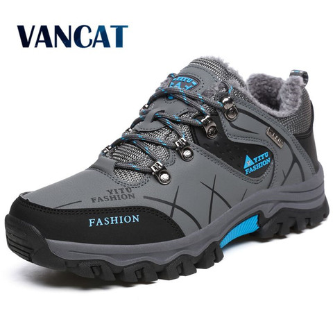 Brand Men Winter Snow Boots Warm Super Men High Quality Waterproof Leather Sneakers Outdoor Male Hiking Boots Work Shoes 39-47 ► Photo 1/6