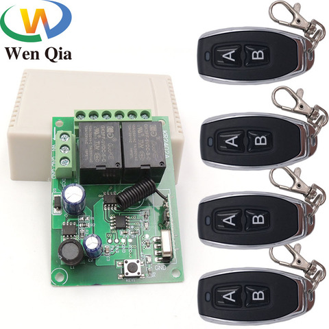 433MHz Universal Wireless Remote Control DC6V 12V 24V 2CH rf Relay and Transmitter Remote Garage/Gate/Motor/Light/Home appliance ► Photo 1/6