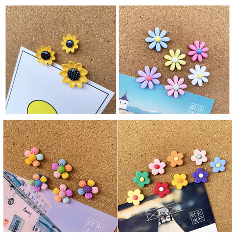 1set Colored Flowers Push Pins for Cork Board Cute Thumbtack Boards Decorative Plastic Tacks Pins Cute Photo Wall Pin Office ► Photo 1/6