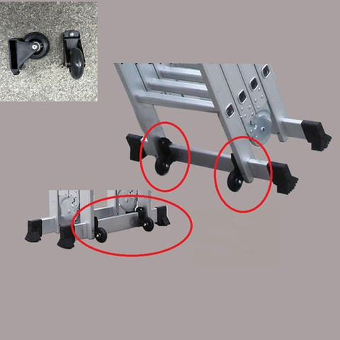 2pcs Heavy duty ladder caster nylon auxiliary Moving wheels for Telescopic Folding Step Ladder Transport Shifter Remover parts ► Photo 1/6