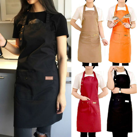 New Fashion Canvas Kitchen Aprons For Woman Men Chef Work Apron For Grill Restaurant Bar Shop Cafes Beauty Nails Studios Uniform ► Photo 1/6