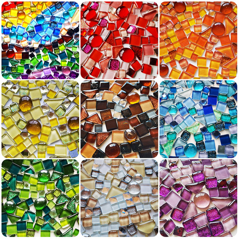 Pack Irregular Shape Glass Mosaic Tiles For Arts DIY -30mm