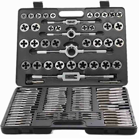 110Pcs Tap and Die Set Tungsten Steel Titanium Tap and Die Combination Set For Cutting External & Internal Threads ► Photo 1/6